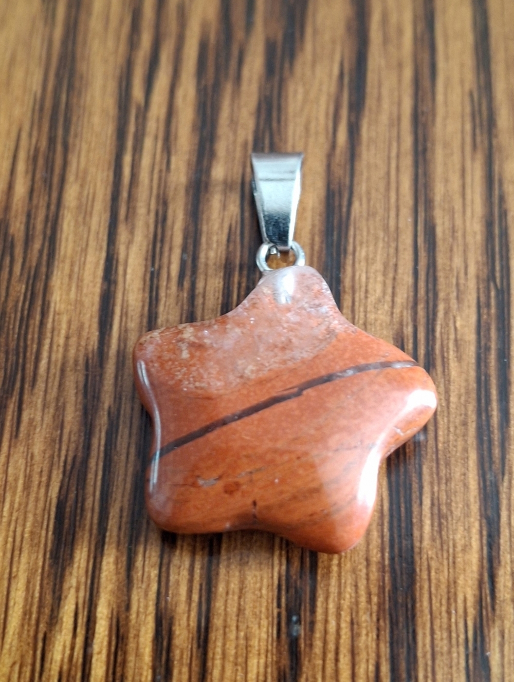 Pendant Red Jasper Natural Stone Star